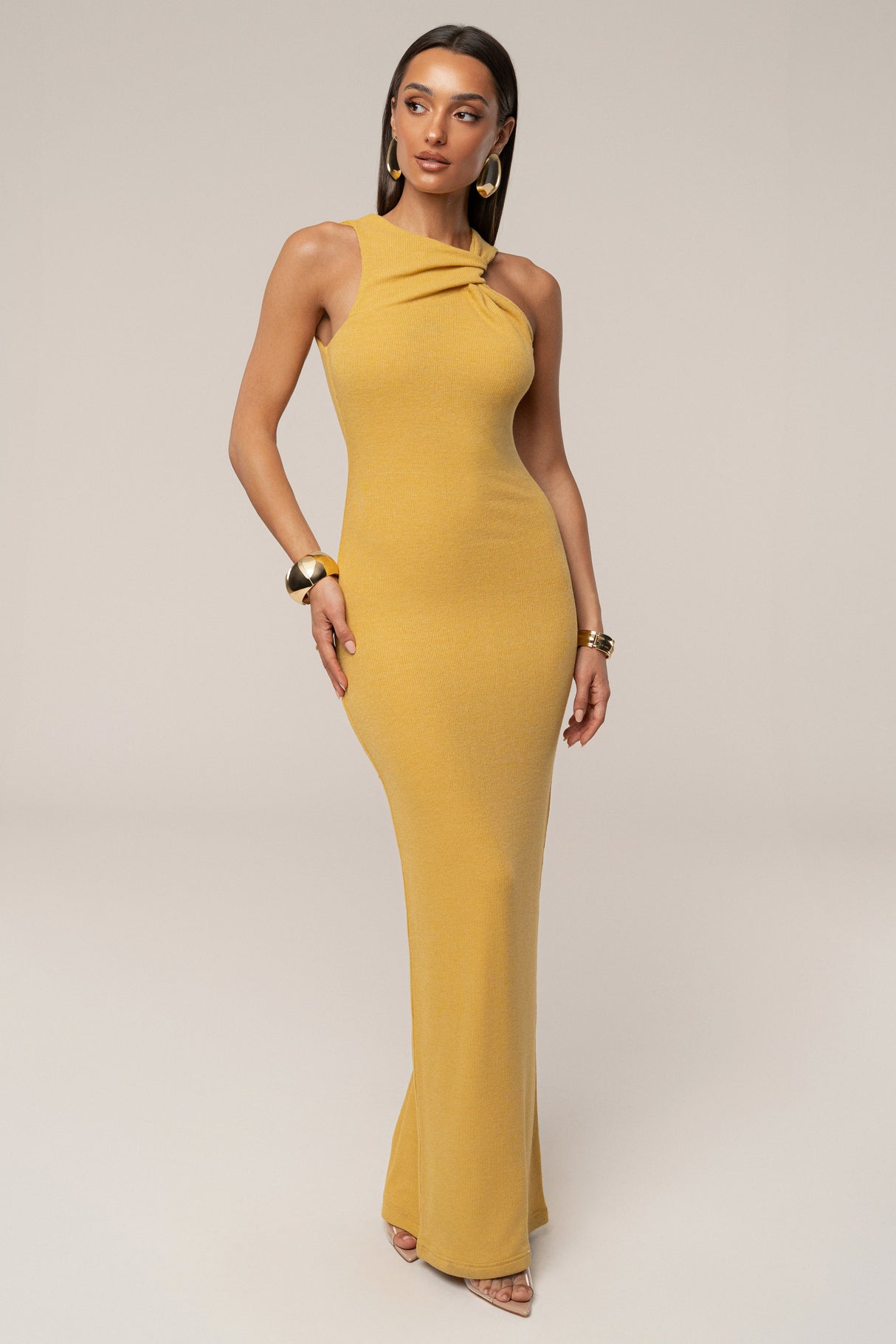 Yellow Alessia Knit Maxi Dress